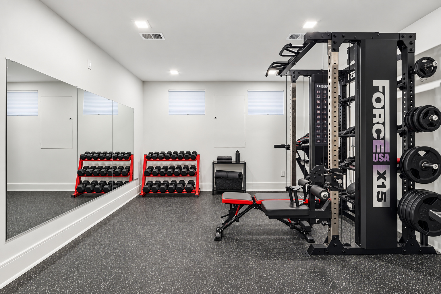 Lower-level gym at 286 Hartshorn Drive, Short Hills