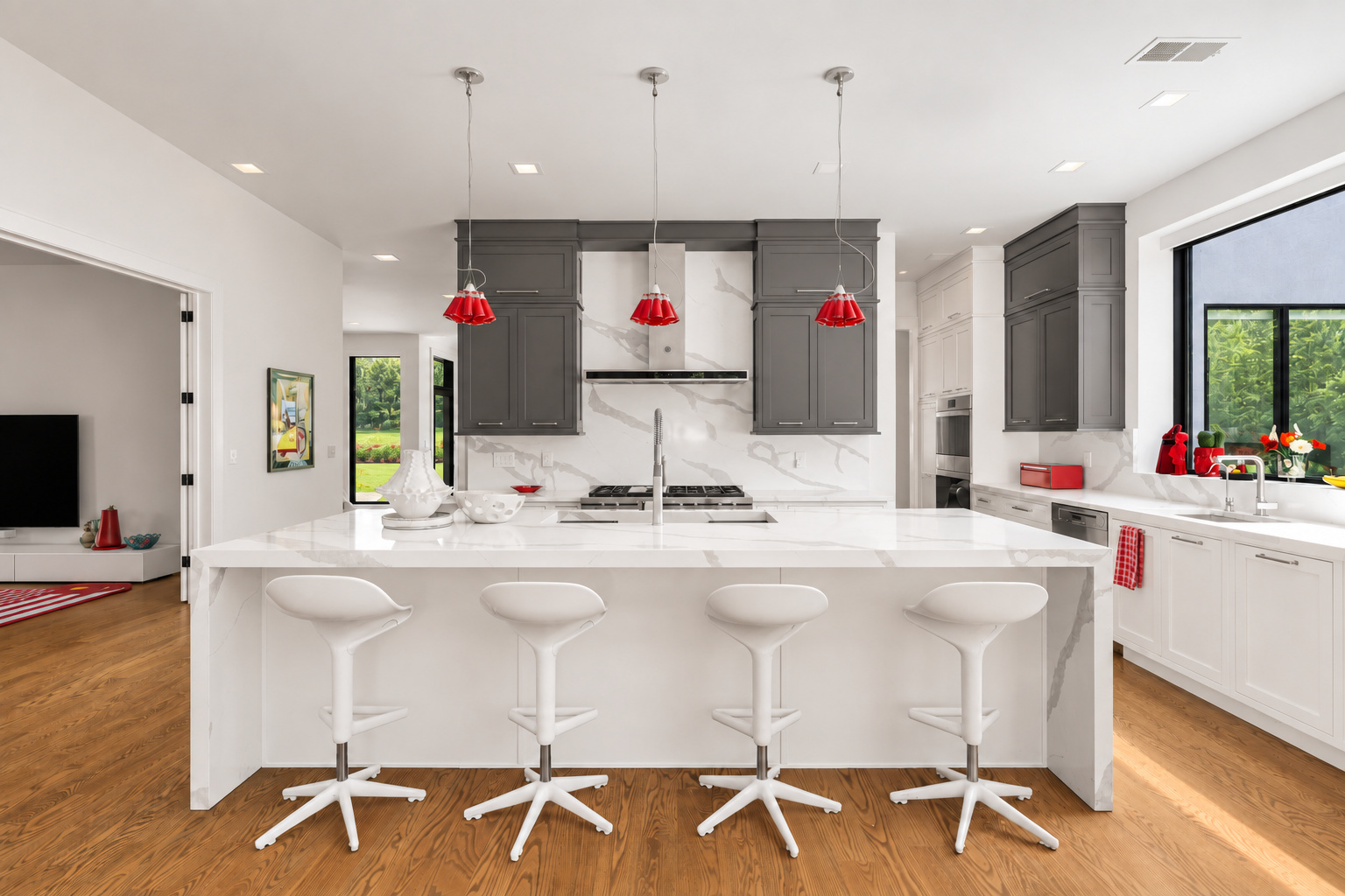 Chef's kitchen at 286 Hartshorn Drive, Short Hills