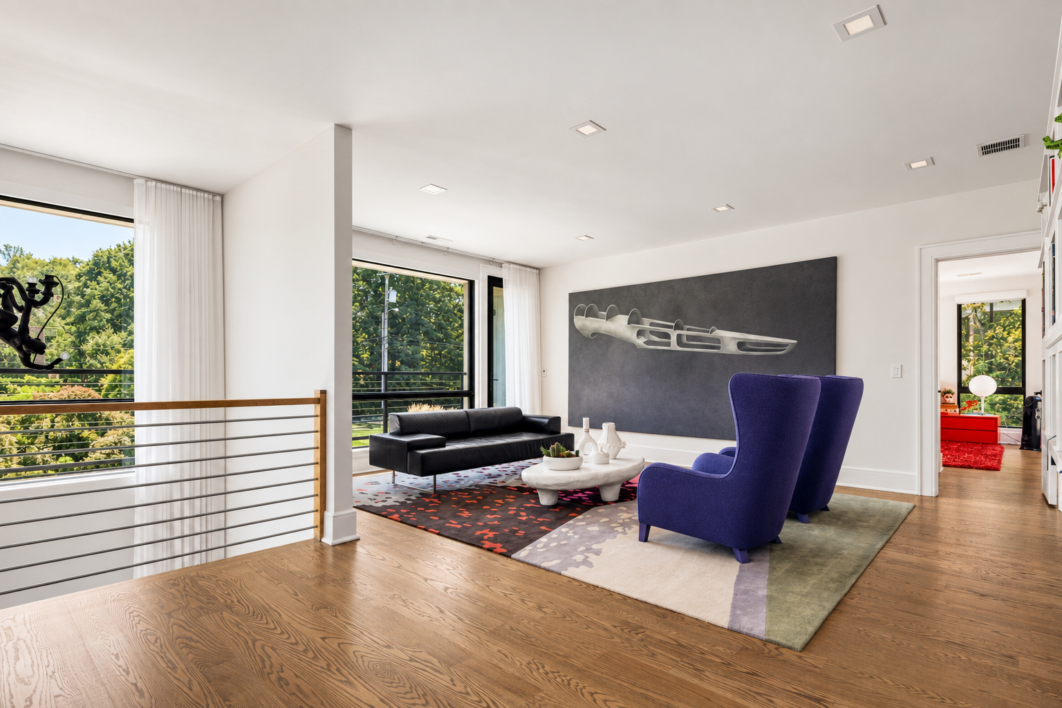 Upstairs lounge view at 286 Hartshorn Drive, Short Hills